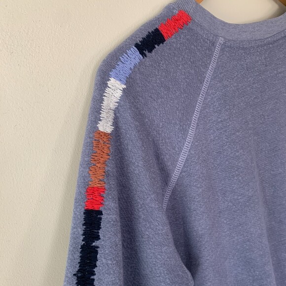 Anthropologie Sundry Mosley embroidered oversized sweatshirt blue size XS - Picture 9 of 12